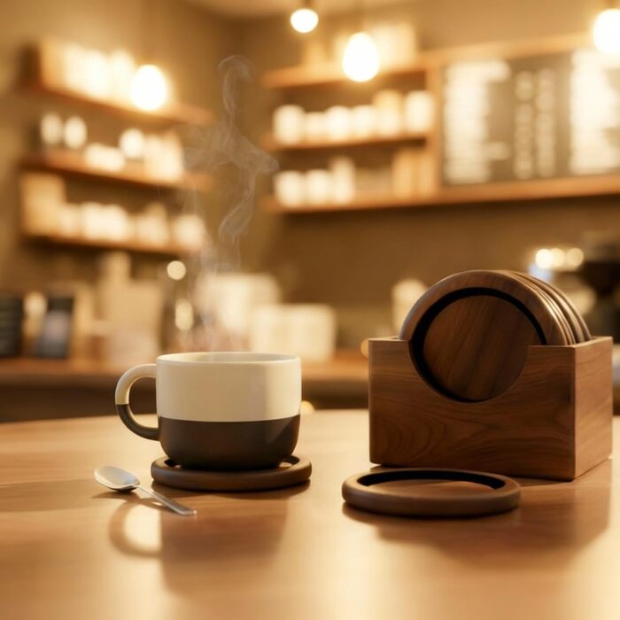 Набір підставок під склянки з горіхового дерева 6 шт OFFASST