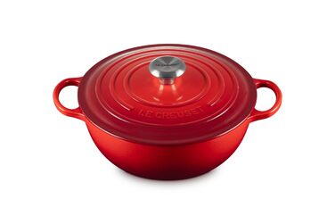 Чавунна каструля Le Creuset Signature, 26 см, 4,1 л, для всіх типів плит та індукції (Кишенево-червоний)