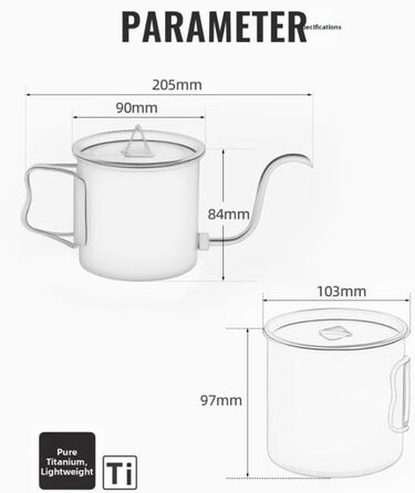 Титановый производный чайный набор 5 предметов NiuLumea