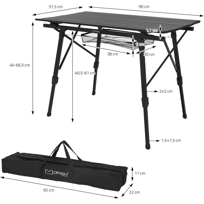 Складной алюминиевый стол для кемпинга 90 x 51,5 см ML DESIGN modern living