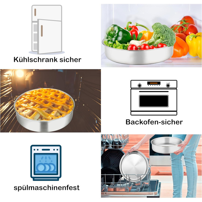 Форма для випікання кругла 24 см, набір 2 предмети, нержавіюча сталь Homikit