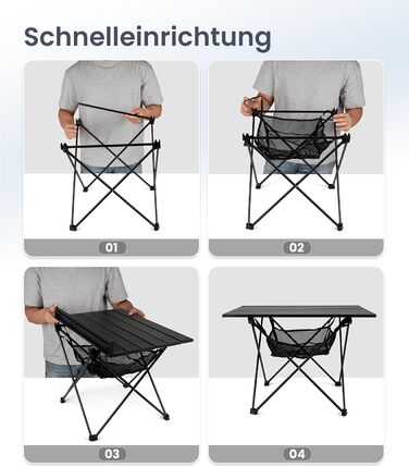 Складной алюминиевый стол для кемпинга 56x40,5x39,5 см OneTigris