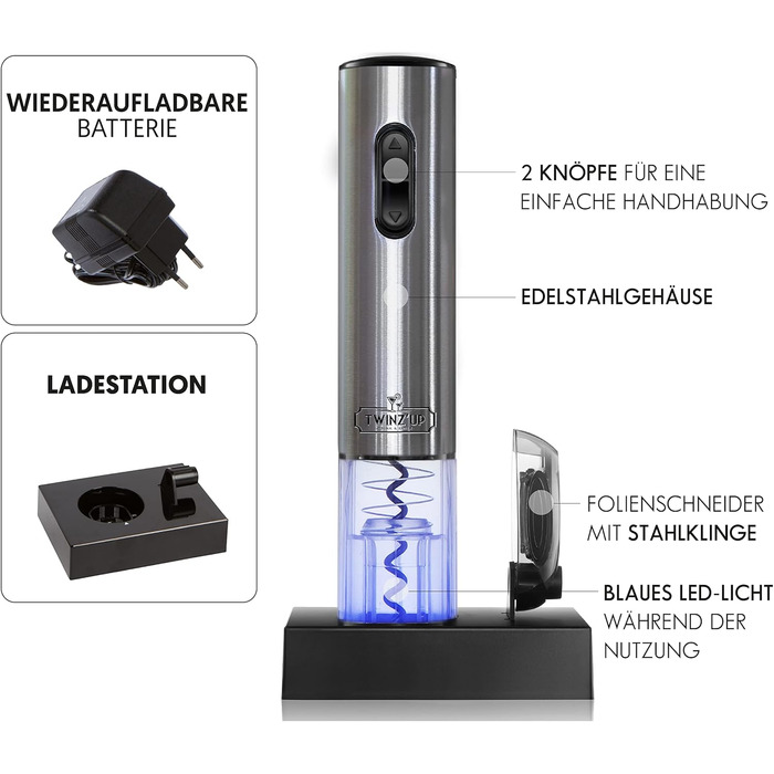 Електричний штопор для вина Twinz'up