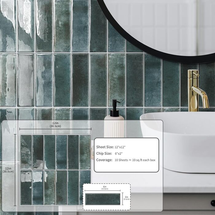 Наклеек на плитку 30,5 х 30,5 см 10 шт MOONFUN