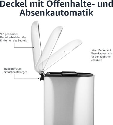 Мусорный бак 10 л Amazon Basics