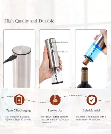 Електричний штопор для вина WIWONEY