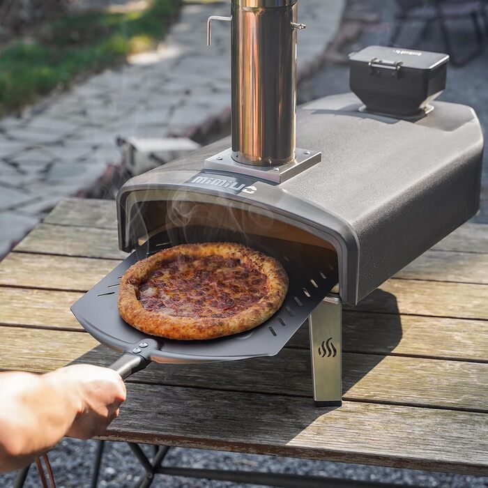 Портативна піч для піци з квадратним каменем 33 см і вбудованою лійкою для пелет Mimiuo