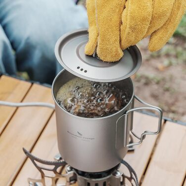 Титановая кружка с крышкой и складной ручкой для кемпинга 750 мл Boundless Voyage