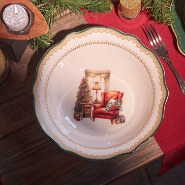 Салатник Fissman 23,5x6,5 см CHRISTMAS EVE порцеляна (13757)