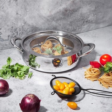 Сотейник Fissman ABSOLUTE PRO 26x7,5 см / 3,9 л зі скляною кришкою нержавіюча сталь (5548)