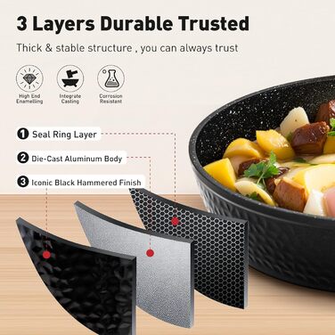 Набор кухонной посуды, 15 предметов, черный DishDelight