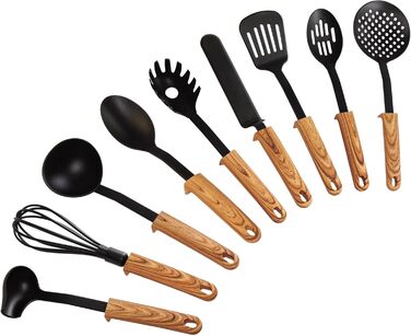 Набір кухонного начиння Back to Nature, імітація дерева, 9 предметів STONELINE