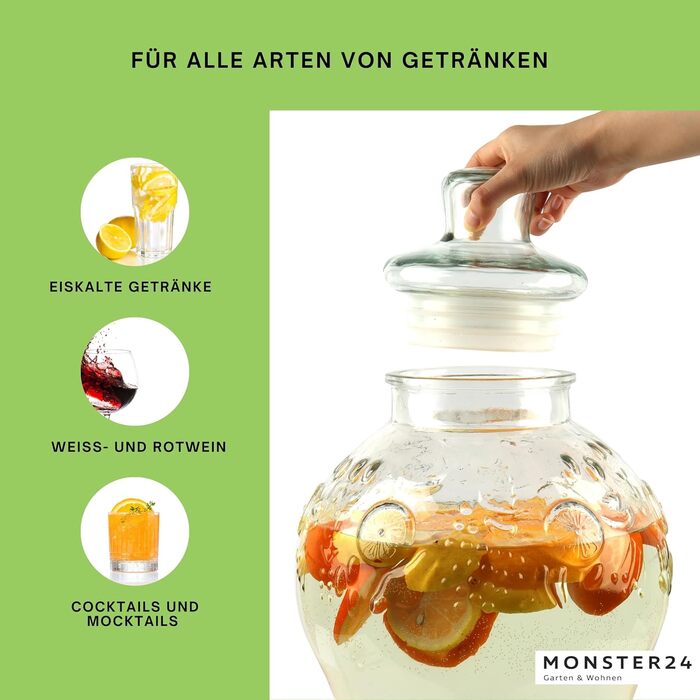 Диспенсер для напоїв на 10 л зі сталевим краном Monster24