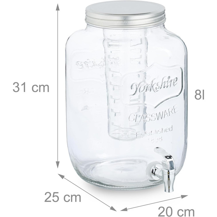 Диспенсер для напоїв 8 л Relaxdays