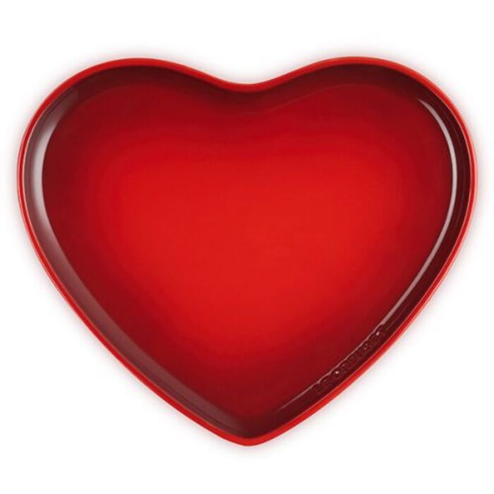 Блюдо сервировочное в форме сердца 32 см, красное Heart Le Creuset