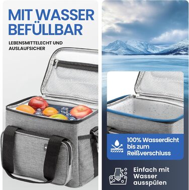 Маленька термосумка 10 л світло-сіра HELDENWERK