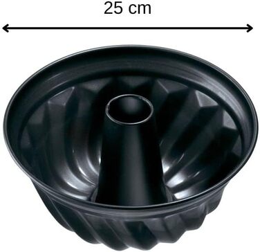 Форма для выпечки Ø 25 см, стабильная и покрытая покрытием, для сочного торта, круглая форма для выпечки с антипригарным покрытием, количество A 25 см одинарная, 6527 Bundt