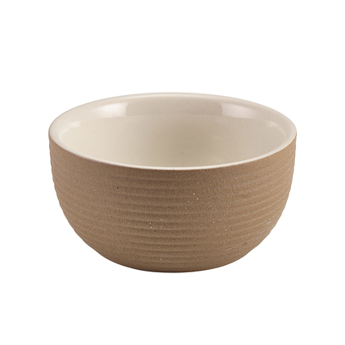 Миска кругла 350 мл, 11.4*5.6 см, Kava White Stoneware Ribbed, GenWare