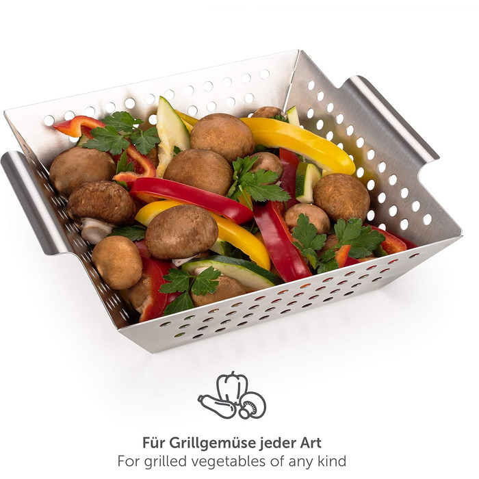 Кошик для гриля 21 x 21 x 6 см, нержавіюча сталь Blumtal