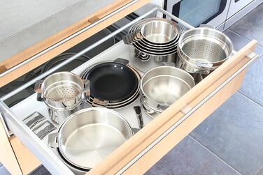 Набор ручек для посуды из нержавеющей стали, 3 предмета, серебристый Casteline Cristel