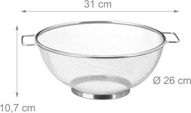 Друшляк з нержавіючої сталі з ручками та кільцевою основою Relaxdays