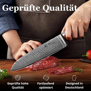 Набір кухонних ножів 5 предметів з дамаської сталі  Wakoli