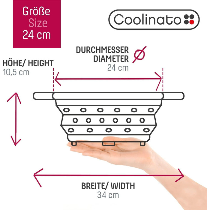 Складаний силіконовий друшляк Сітчасте силіконове сито для пасти, овочів та фруктів Можна мити в посудомийній машині, не містить бісфенолу А та термостійке до 230C Компактний складний друшляк для зливу води (сірий, 20 та 24 см)
