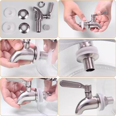 Стеклянный диспенсер для напитков 4 л Hiziwimi