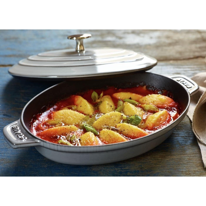 Сковорода-жаровня 23 х 17 см з кришкою овальна Graphite Grey Staub