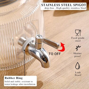 Стеклянный диспенсер для напитков 2,5л ReaNea