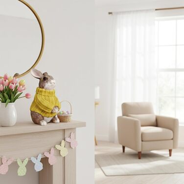 Декоративні фігурки кроликів у светрі жовтий colourliving