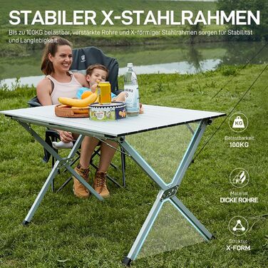 Складной кемпинговый стол 120x70 см EVER ADVANCED