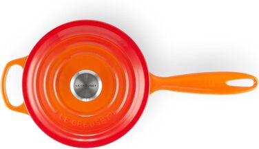 Чугунный сотейник Ø 18 см, 1,8 л с крышкой, пламенно-красный Signature Le Creuset