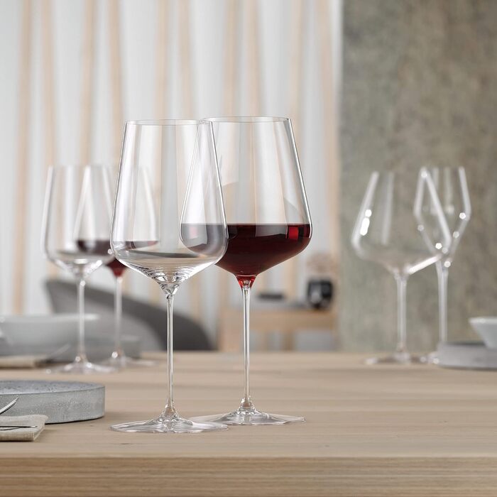 Набор бокалов для вина из 6 предметов, универсальные бокалы, хрустальный бокал, 550 мл, Definition, 1350101 (Бокалы для бордового цвета 960 мл)