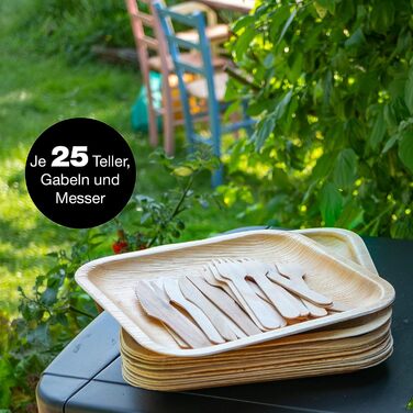 Набор тарелок из пальмовых листьев, квадратные, 75 предметов Moritz & Moritz