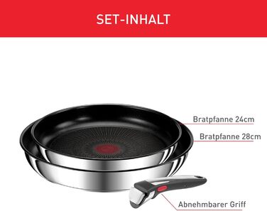 Набір посуду для індукційного приготування Tefal Ingenio Preference On з 15 предметів зі знімною ручкою, що штабелюється, економить місце, з антипригарним покриттям, простий у використанні та чищенні, L97495 Набір посуду для каструль та сковорідок (набір 