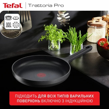 Tefal Сковорода Trattoria Pro, 28см, алюміній, бакеліт, сірий