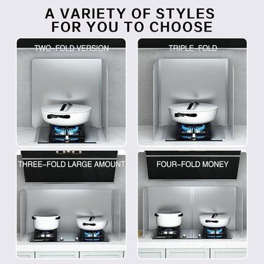 Складний настінний бризкозахисний екран для кухні 100 х 50 х 50 см Tauzveok