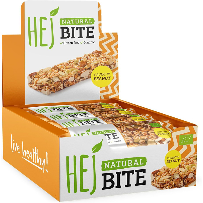 Органічні горіхові батончики - Низьковуглеводна закуска з горіхами - Веганський енергетичний батончик з мигдалем, фундуком та арахісом - Без глютену - Мигдаль та морська сіль 12 x 40 г Мигдаль та морська сіль 12 шт. (1 упаковка) (Хрумкий арахіс, 12 шт. (1