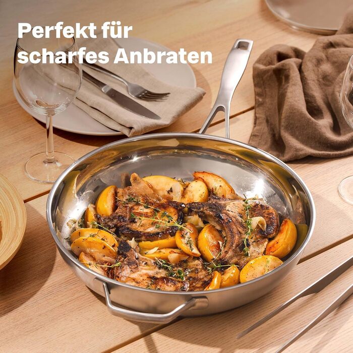 Набір з 4 сковорідок 20, 24, 28 та 32 см, нержавіюча сталь без покриття Silberthal