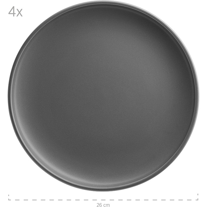 Серия MSER Vada, современный набор тарелок на 4 персоны с высоким гастрономическим качеством, обеденный сервиз из 12 предметов в скандинавском дизайне, прочный фарфор, серый матовый