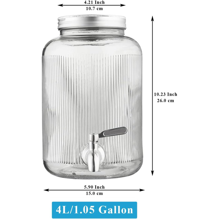 Стеклянный диспенсер для напитков 4 л Berglander