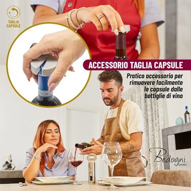 Штопор для вина та пива з магнітним утримувачем кришок Bedogni Reggio Emilia