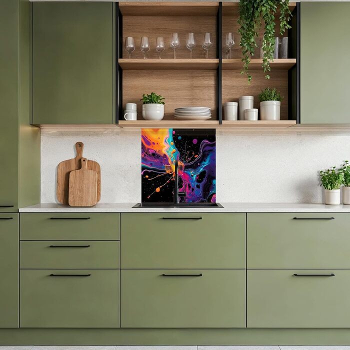 Кухонний фартух 60x80 см Самоклеючий захисний щиток для кухонної стіни Кухонний фартух Кухонні фасади Кухонні фартухи Кухонна стіна Вода - Пейзаж - (Барвистий - Кольоровий, 80 x 80 см)