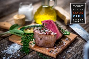 Рулони професійної плівки CASO / 2 рулони, для всіх вакуумних пакувальників, без бісфенолу А, дуже міцні та стійкі до розривів приблизно 150 мкм, ароматостійкі, стійкі до кипіння, су-від, багаторазові, в т.ч. наклейка Food Manager, прозора (одинарна, 20x6