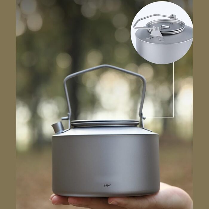 Титановый чайник для кемпинга 980 мл TIANHENGMart