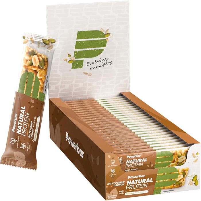 Протеїнові батончики Natural Protein, 24 x 40 г Солоний хрумкий арахіс Powerbar