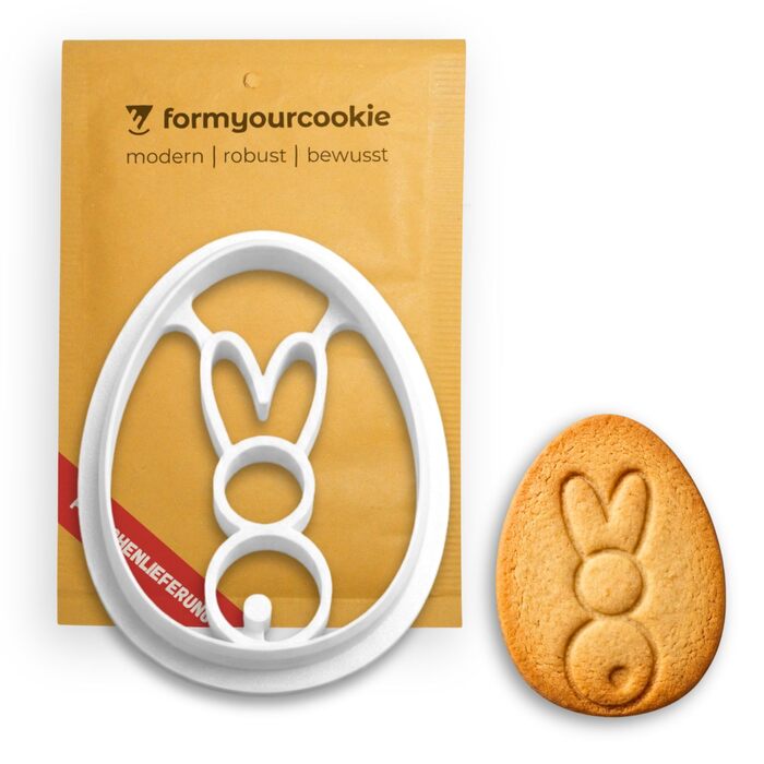 Набір із 3 формочок для пасхального печива, смугастий візерунок у формі пасхального яйця, кролик, 2 в 1 зі штампом, 5 x 4 см, можна мити в посудомийній машині, екологічно чисті, стійкі до іржі (пасхальне яйце кролик 1 (5x4 см))