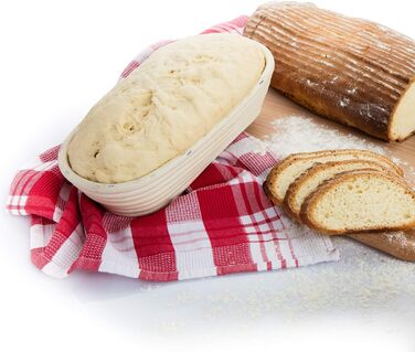 Кошик для вистоювання Westmark, для тіста для хліба вагою 1500-2000 г, овальний, довжина приблизно 40 см, ротангова тростина, світло-бежева, 32022270 (одинарна, довжина 27,5 см)