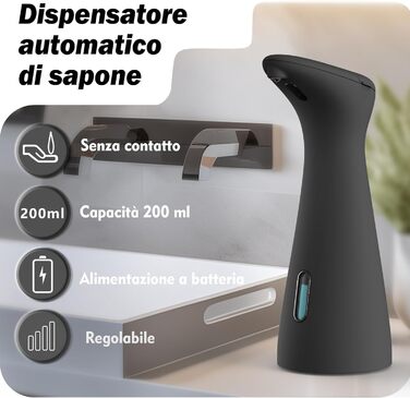 Безконтактний диспенсер рідкого мила 200 мл, чорний Summon The Elve